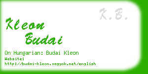 kleon budai business card